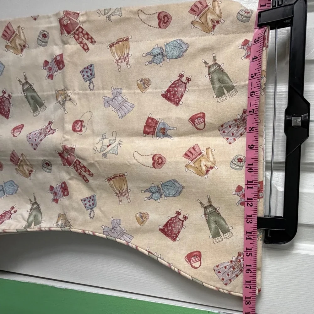 Paper Doll Print 2 Window Valances52x17 Cream Excellent Lined‎ USA